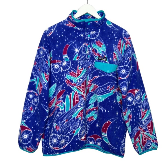Patagonia Synchilla Snap-T Fleece Pullover Moon Owl Harvest Moon Blue Size L - Picture 2 of 11